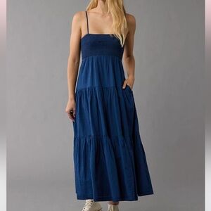 NWOT AE Smocked Tiered Babydoll Midi Dress size Medium American Eagle